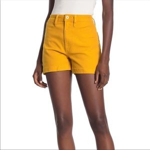 Madewell mustard yellow emmett shorts